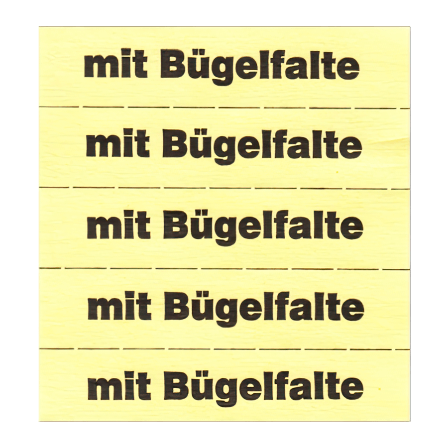 Markierungszettel ``mit Bügelfalte``  gelb geblockt a.100 Blatt=500 Abrisse